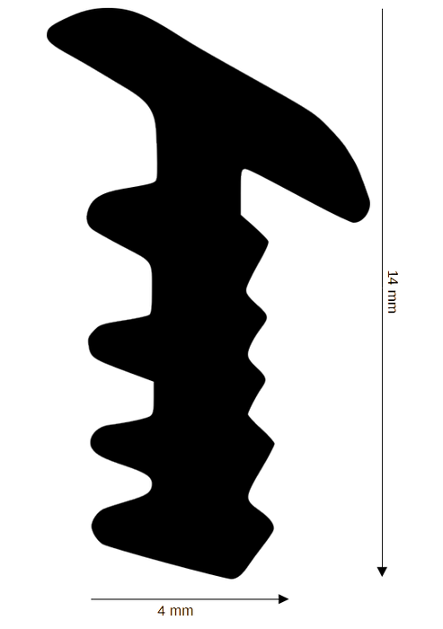 Dichtung für Steck- und Glasleisten für Kunststoff, Aluminium, 4-5mm Luft, R-771